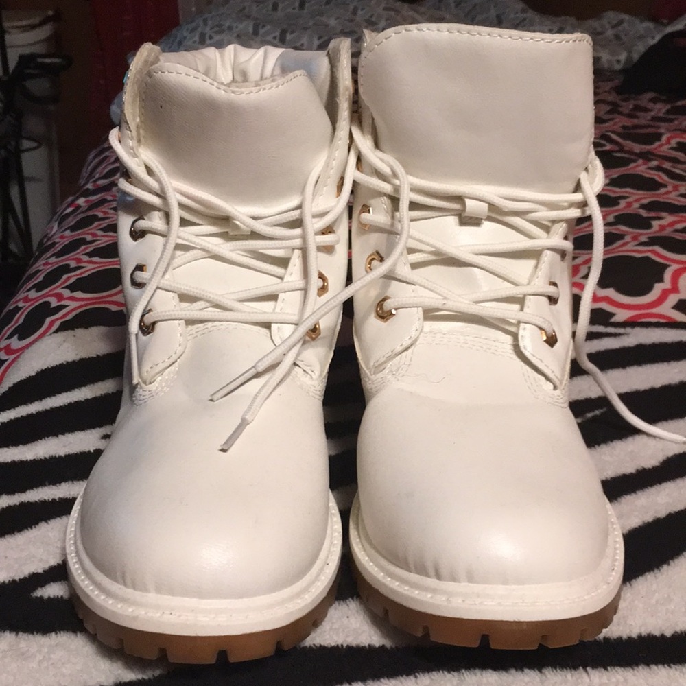 White combat boots